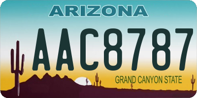 AZ license plate AAC8787