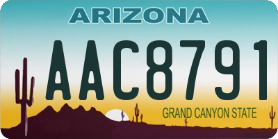 AZ license plate AAC8791