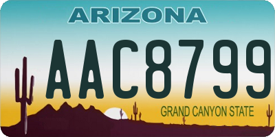 AZ license plate AAC8799