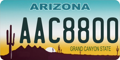 AZ license plate AAC8800