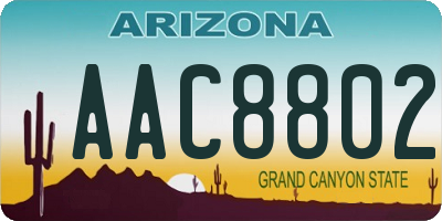 AZ license plate AAC8802
