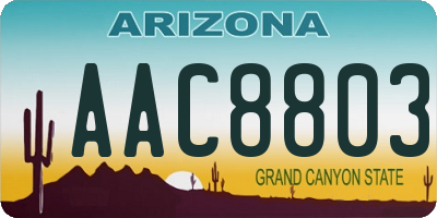 AZ license plate AAC8803