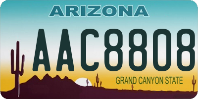 AZ license plate AAC8808