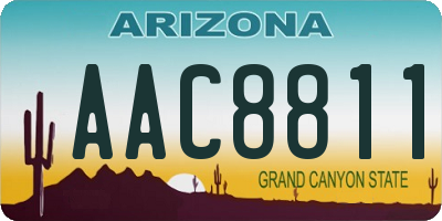 AZ license plate AAC8811