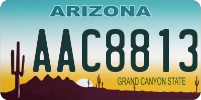 AZ license plate AAC8813