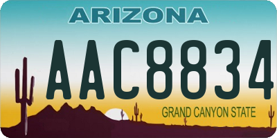 AZ license plate AAC8834