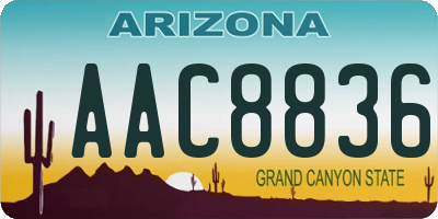 AZ license plate AAC8836