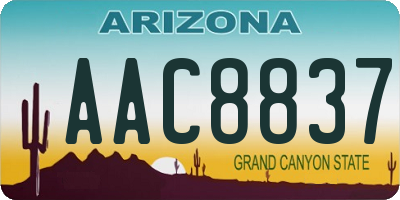 AZ license plate AAC8837