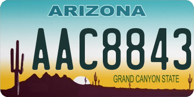 AZ license plate AAC8843