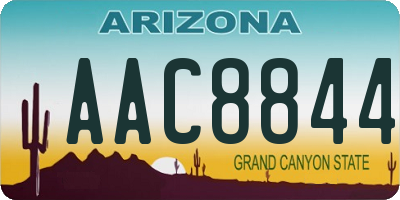 AZ license plate AAC8844