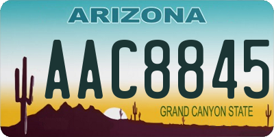 AZ license plate AAC8845