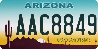 AZ license plate AAC8849