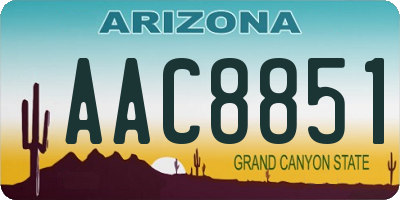 AZ license plate AAC8851