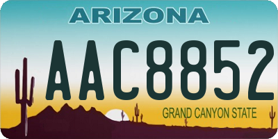 AZ license plate AAC8852