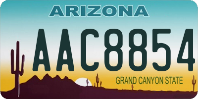 AZ license plate AAC8854
