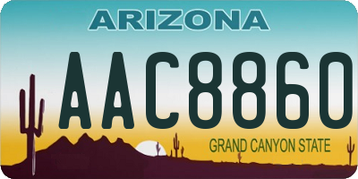 AZ license plate AAC8860