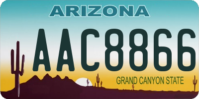 AZ license plate AAC8866