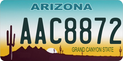AZ license plate AAC8872
