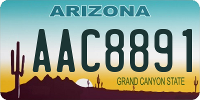 AZ license plate AAC8891