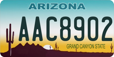 AZ license plate AAC8902