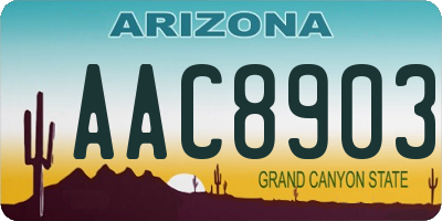 AZ license plate AAC8903