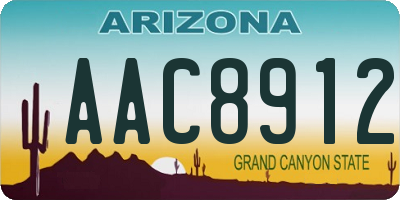 AZ license plate AAC8912