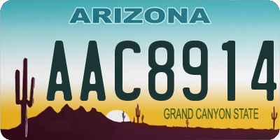 AZ license plate AAC8914