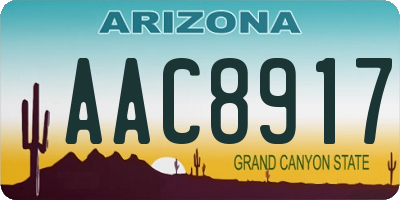 AZ license plate AAC8917