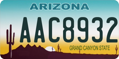 AZ license plate AAC8932