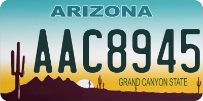 AZ license plate AAC8945
