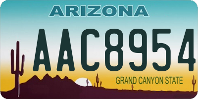 AZ license plate AAC8954