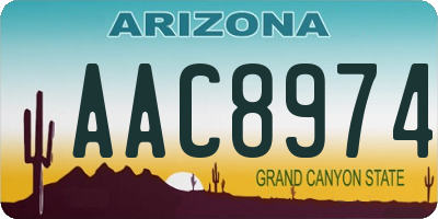 AZ license plate AAC8974