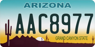 AZ license plate AAC8977