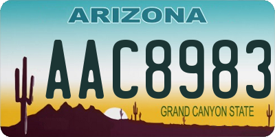 AZ license plate AAC8983