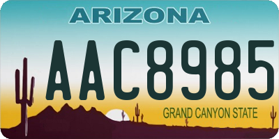 AZ license plate AAC8985