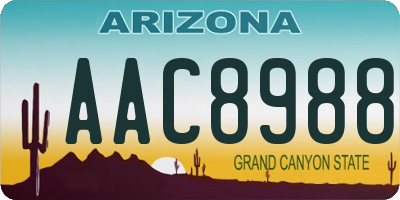 AZ license plate AAC8988