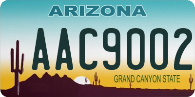 AZ license plate AAC9002