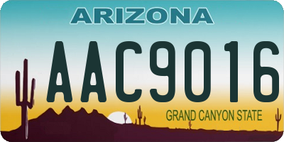 AZ license plate AAC9016