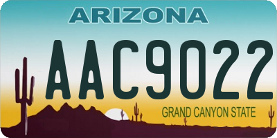 AZ license plate AAC9022