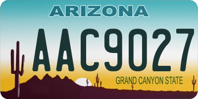 AZ license plate AAC9027