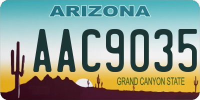 AZ license plate AAC9035