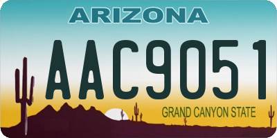 AZ license plate AAC9051