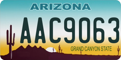 AZ license plate AAC9063