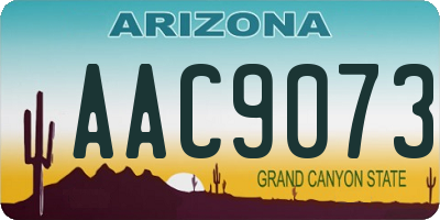 AZ license plate AAC9073