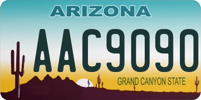 AZ license plate AAC9090