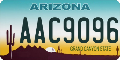 AZ license plate AAC9096
