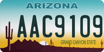 AZ license plate AAC9109
