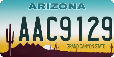 AZ license plate AAC9129