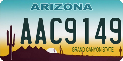 AZ license plate AAC9149