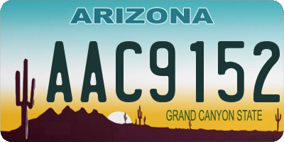 AZ license plate AAC9152